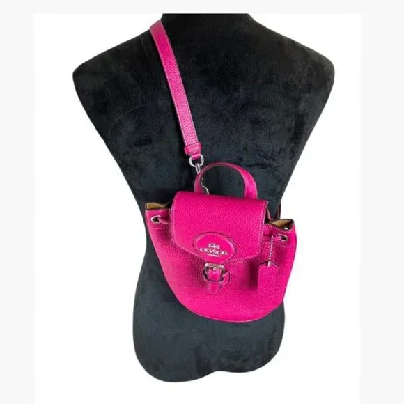 Coach Amelia Backpack Fuchsia Convertible Crossbody NWOT - Picture 3 of 14